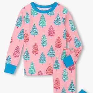 Hatley Pink Pajamas with Colorful Tree Print